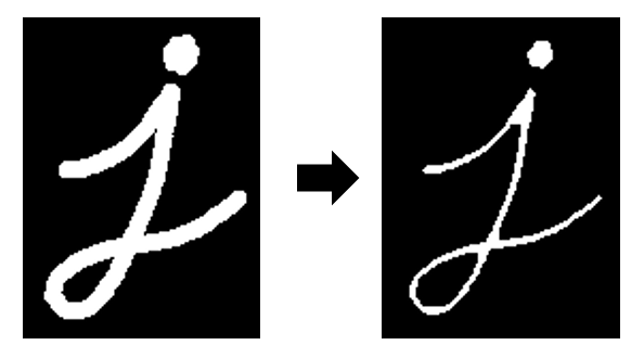 Example: Erosion of a binary image